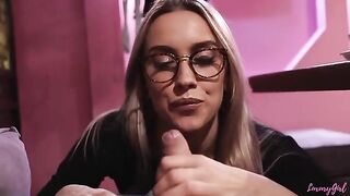 A young girl made a blowjob in the restaurant for her friend, it was risky