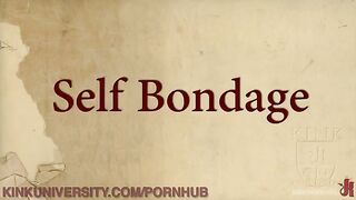 Alternative girl shows self-bondage techniques in HD