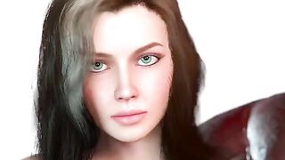 A beautiful woman has growing and shining boobs