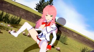 Hentai with Flare Arlgrande getting fucked and sucking for the first time (POV)