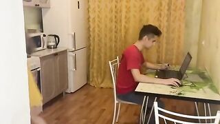 The computer broke down, so I called a friend to fix it, and he fucked me