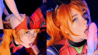 Asuka Langley is a hot slut who loves to fuck and receive cum in her pussy