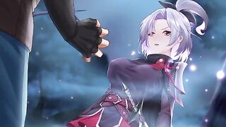 Sex with a girl-assassin from the game Poreo