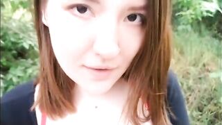 An Asian girl got fucked outdoors by the first comer in her new city
