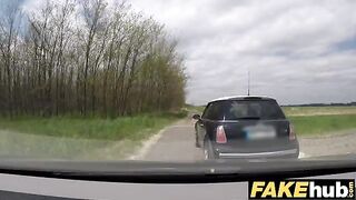 Unregistered driver gets fucked by a fake cop in the car