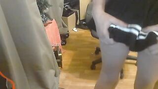 A cute schoolgirl got fucked hard by her boyfriend at home