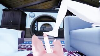 Foot job with Lumine from Genshin Impact - 3D Hentai