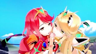 Pyra and Mythra’s threesome adventure in the world of Xenoblade Chronicles 2
