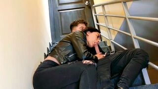 They fucked on the stairs of the top floor of their apartment