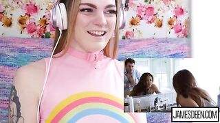 Carly Rae Summers reacts to a hardcore compilation with intense passion