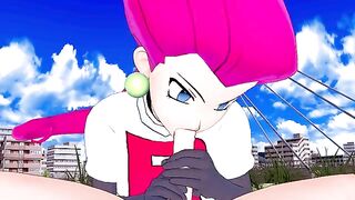 Jessie from Team Rocket wants to fuck your Pokémon in this POV hentai