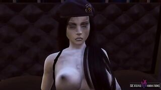 Ada Wong from Resident Evil gets fucked by a zombie police girl