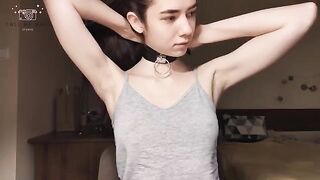 Schoolgirl gets punished with nipple clamps at casting