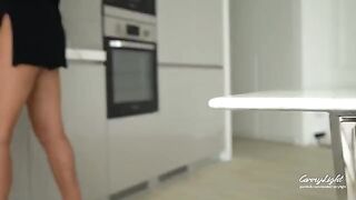 Step mom caught step son jerking off and helped him to finish quickly