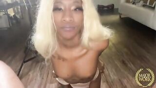 A sexy midget woman, Mini Stallion, got her pussy railed hard and deep