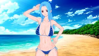Busty babe Vivi enjoys romantic beach sex in this steamy One Piece scene