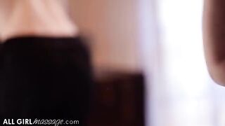 Skinny masseuse Evelyn Claire seduces client Lena Paul in a steamy session