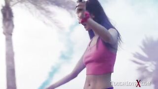 The sexy Eliza Ibarra was manhandled by Karl Toughlove in a steamy scene