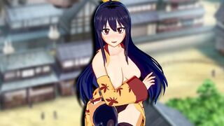 Hentai 3D Edens Zero with Homura Kougetsu’s black lingerie scene