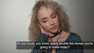Public Agent Curly haired petite Spanish babe Geishakyd gets fucked in hallway