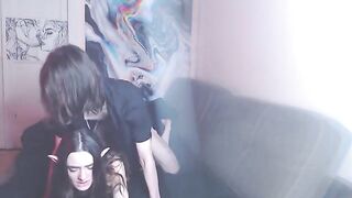 An amateur couple enjoys making love in a romantic homemade scene
