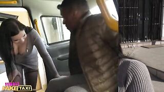 A huge black cock for the big natural boobs of Female Fake Taxi Sofia Lee