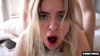 A cute girl with a pretty face gets fucked hard on campus