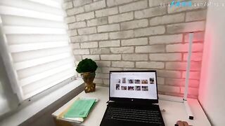 A stepson masturbates to pictures of his sexy stepmom in a compromising way