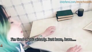 The teacher did not forgive the schoolgirl and fucked her in the ass