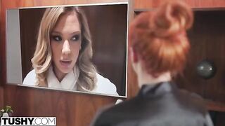 A hot mom Lauren gets involved in a threesome with tushy