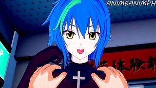High School DxD Xenovia Quarta Hentai - Akeno Himejima's 3D fuck scene