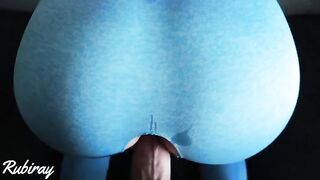My best friend fucked me doggy, then cummed on my tight pussy in ripped yoga pants