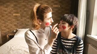 Passionate and romantic sex of a real couple, a true mime art