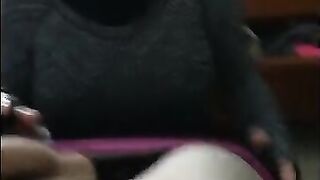 The blowjob queen cumming after giving a deepthroat blowjob