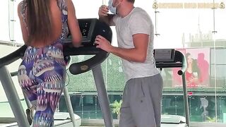 Colombian girl with a bubble butt is too lazy to work out, so she gets fucked in the gym
