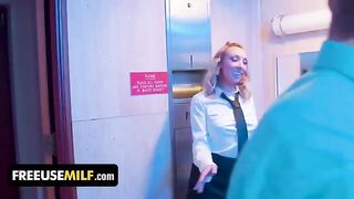 A hot bathroom attendant gives extra special treatment to the club-goers