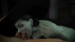 Lady Dimitrescu sucking with sound effects in this hot Overwatch scene