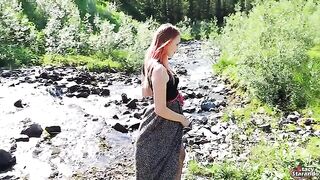 A cheerful girl wanted to have sex with someone and get a creampie