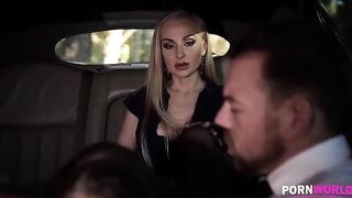 The driver got fucked with the two busty girls in a steamy encounter