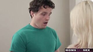 A stepson is getting fucked by his hot mom in a steamy roleplay