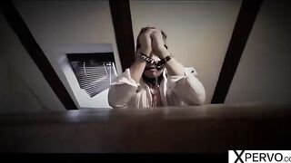 Two step sisters are sharing a man who is their sex slave in this hot video
