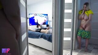 The stepdaughter continues to spy on her stepfather in a daring act