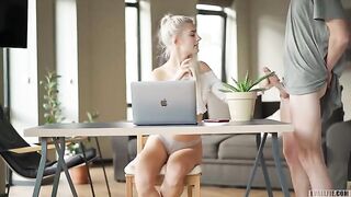 Young Siberian girl Eva Elfie gets fucked by her tutor in a steamy Zoom class