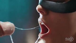 That's what a real cumslut should do with used condoms! Draining big fat load in 4K close up