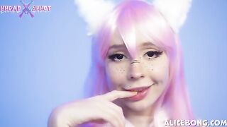 Cosplay girl Dirty Neko got her asshole gapped by a huge toy and stuffed with cum