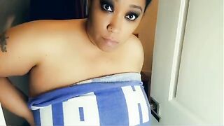 Stepson fucks his big and black stepmom in the closet