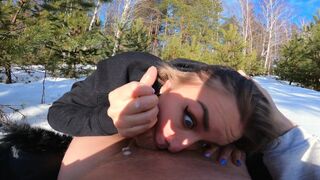 The lost girl was helped by a forest man in the woods