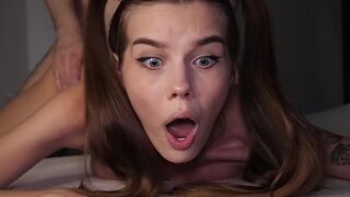 The hottest teen with the cutest face gets fucked hard in ass