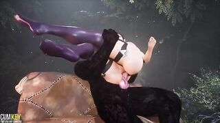 A wild and lustful encounter with a massive, furry partner in 3D porn