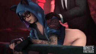 Hentai compilation with a lynx woman from Fortnite in 3D